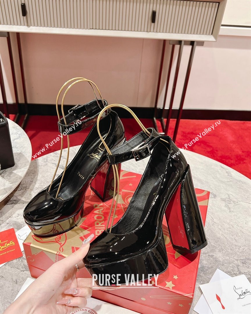 Christian Louboutin Movidastrap Platform High Heel Pumps 13cm in Patent Leather Black 2023 (MD-231014009)