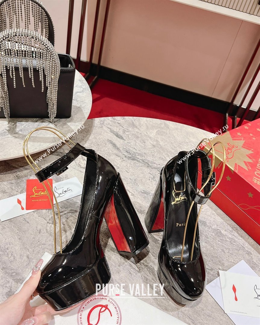 Christian Louboutin Movidastrap Platform High Heel Pumps 13cm in Patent Leather Black 2023 (MD-231014009)