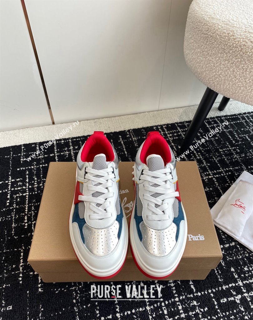 Christian Louboutin Astroloubi Man Sneakers in Calf Leather Silver 2023 (MD-231103082)