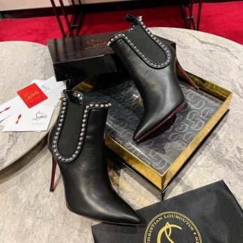 Christian Louboutin Lock So Kate Ankle Boots with Studs 10cm in Calf Leather Black 2023 (MD-231103073)