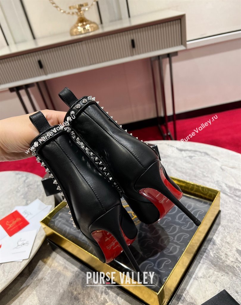 Christian Louboutin Lock So Kate Ankle Boots with Studs 10cm in Calf Leather Black 2023 (MD-231103073)