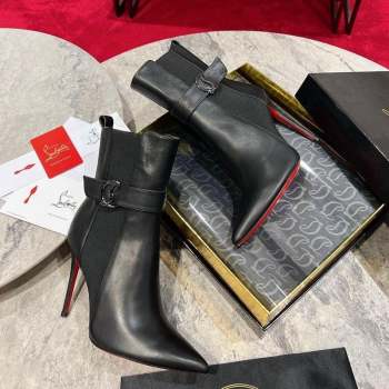 Christian Louboutin Chelsea Ankle Boots 10cm with Logo Strap in Black Calf Leather 2023 (MD-231103074)