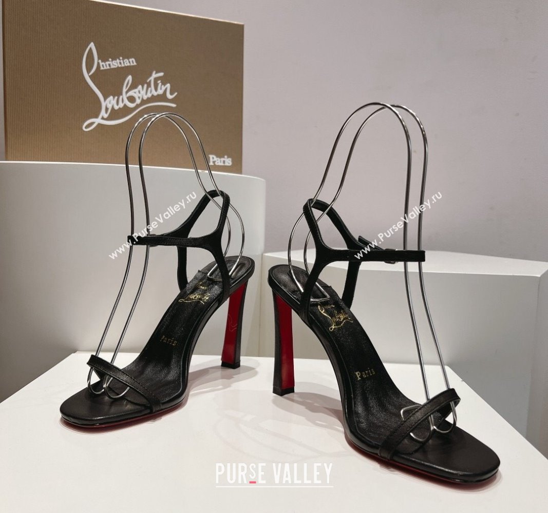 Christian Louboutin Condora Nappa Leather High Heel Sandals 9.5cm Black 2024 (MD-240904119)