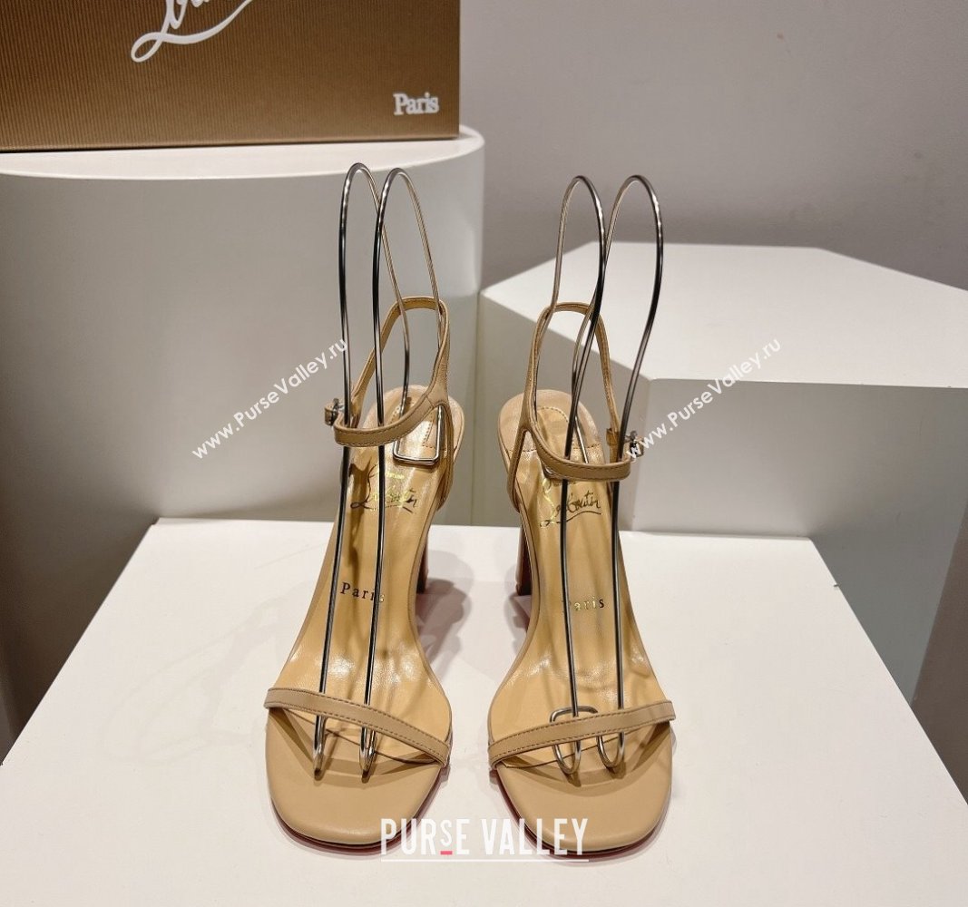 Christian Louboutin Condora Nappa Leather High Heel Sandals 9.5cm Beige 2024 (MD-240904120)