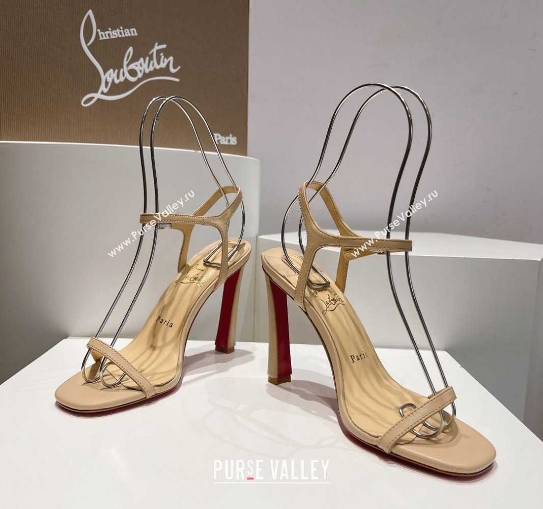 Christian Louboutin Condora Nappa Leather High Heel Sandals 9.5cm Beige 2024 (MD-240904120)