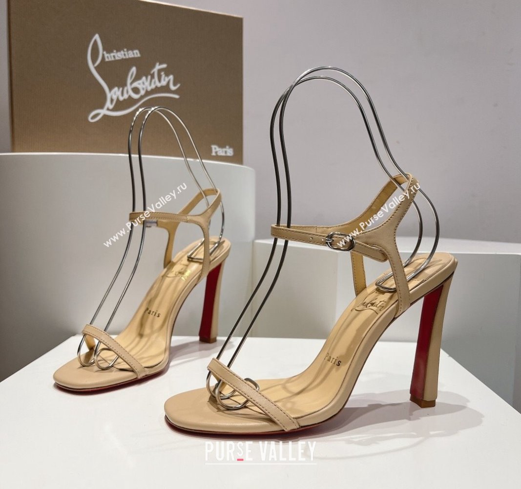 Christian Louboutin Condora Nappa Leather High Heel Sandals 9.5cm Beige 2024 (MD-240904120)