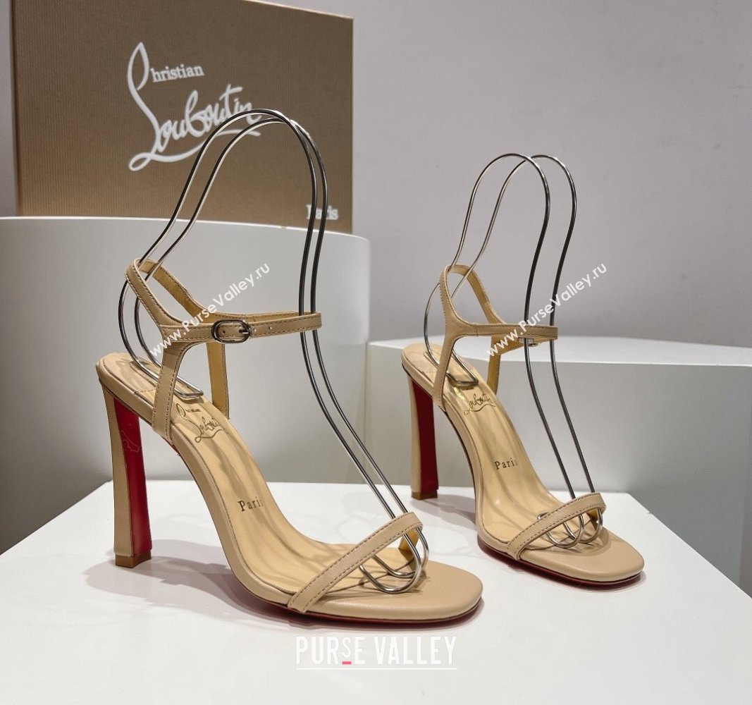 Christian Louboutin Condora Nappa Leather High Heel Sandals 9.5cm Beige 2024 (MD-240904120)