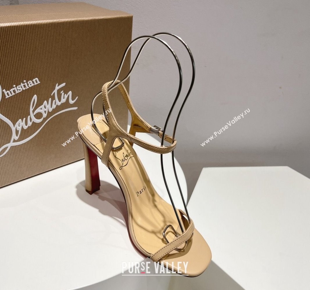 Christian Louboutin Condora Nappa Leather High Heel Sandals 9.5cm Beige 2024 (MD-240904120)