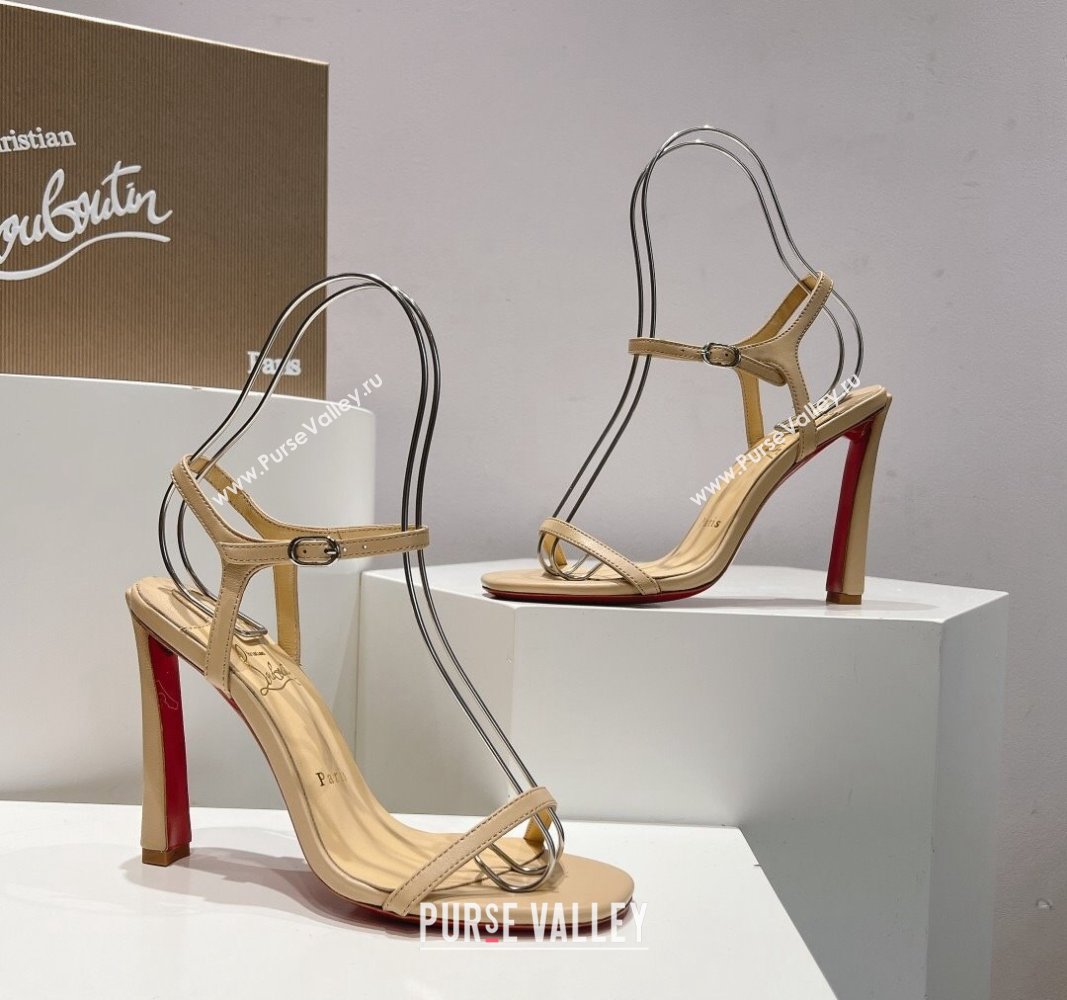 Christian Louboutin Condora Nappa Leather High Heel Sandals 9.5cm Beige 2024 (MD-240904120)