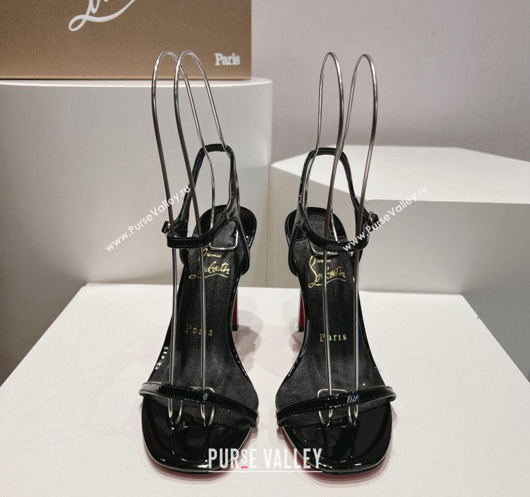 Christian Louboutin Condora Patent Leather High Heel Sandals 9.5cm Black 2024 (MD-240904121)