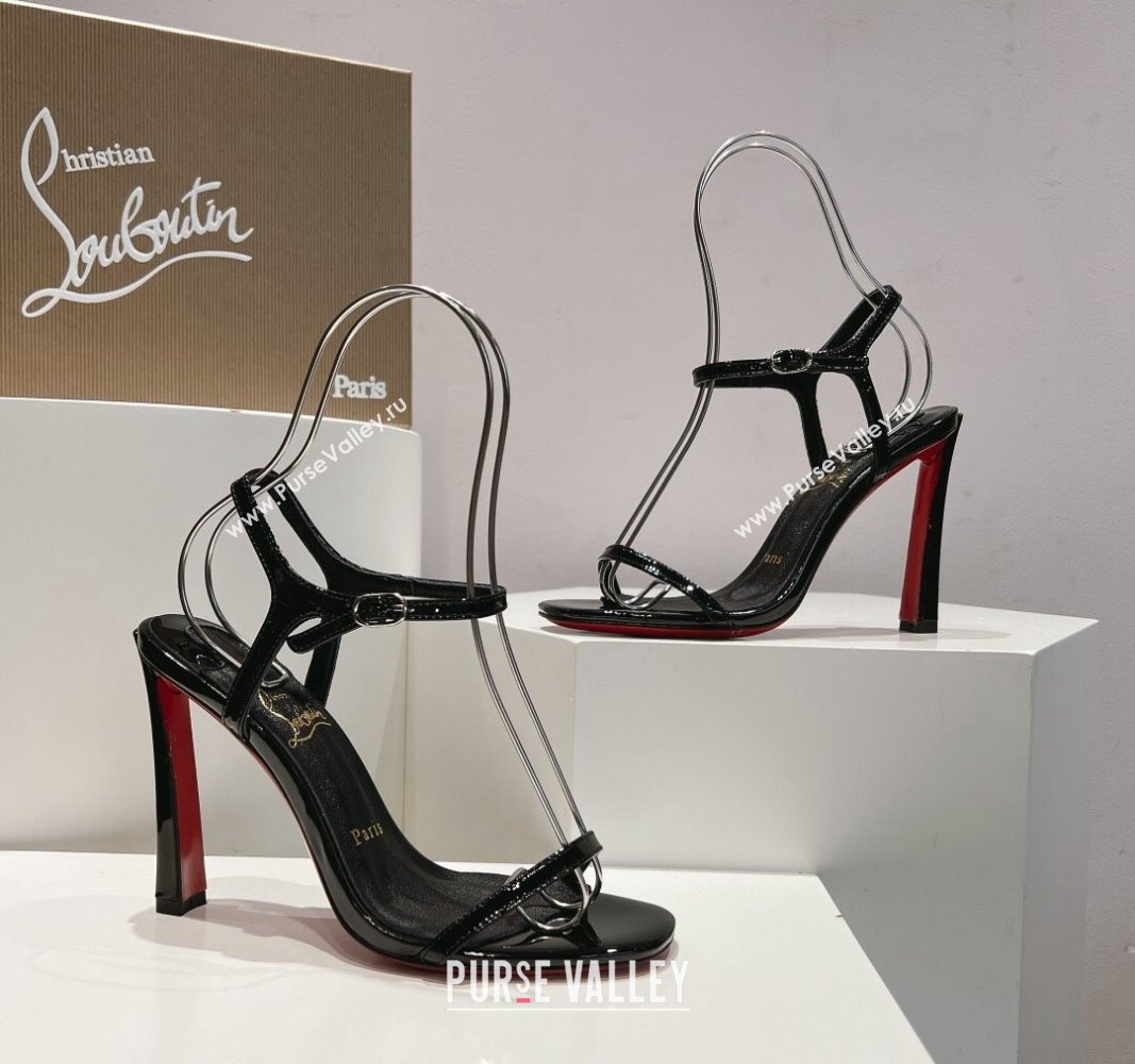 Christian Louboutin Condora Patent Leather High Heel Sandals 9.5cm Black 2024 (MD-240904121)