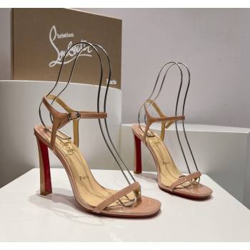 Christian Louboutin Condora Patent Leather High Heel Sandals 9.5cm Nude 2024 (MD-240904122)