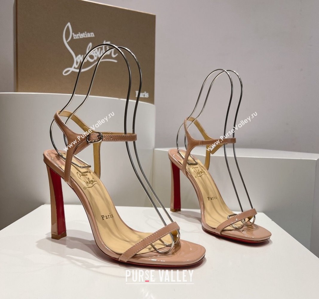 Christian Louboutin Condora Patent Leather High Heel Sandals 9.5cm Nude 2024 (MD-240904122)