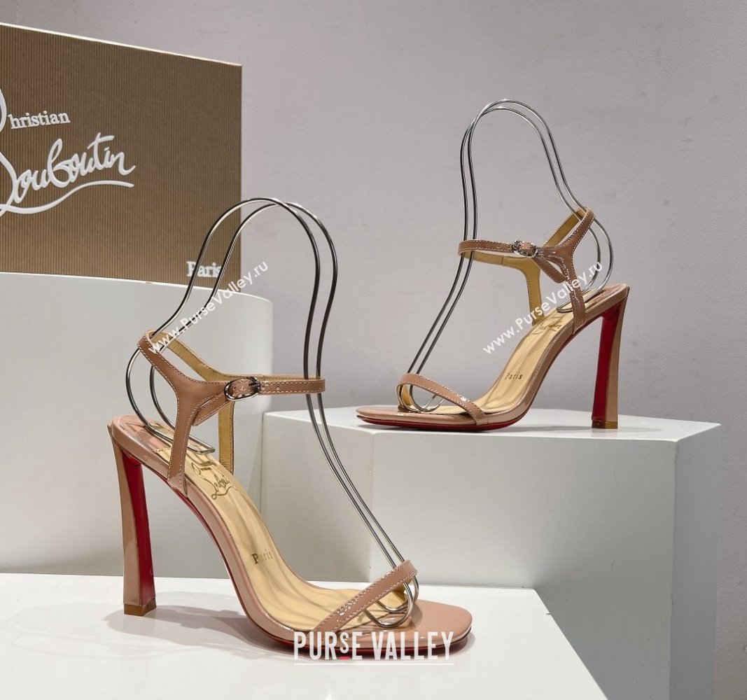 Christian Louboutin Condora Patent Leather High Heel Sandals 9.5cm Nude 2024 (MD-240904122)