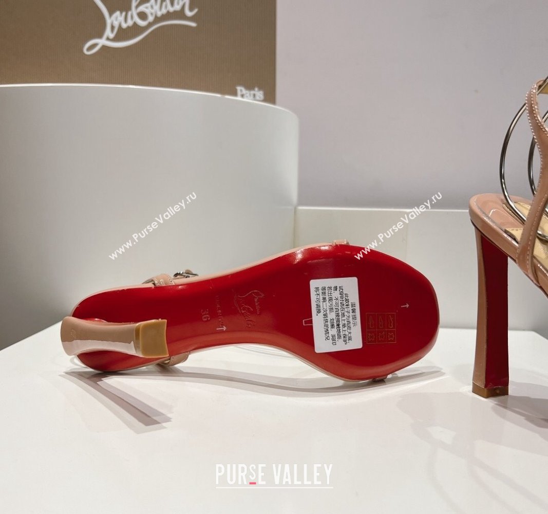 Christian Louboutin Condora Patent Leather High Heel Sandals 9.5cm Nude 2024 (MD-240904122)