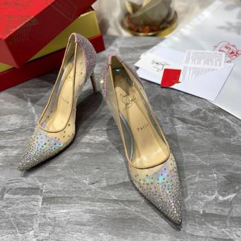 Christian Louboutin Follies Mesh Strass Pumps 10cm Pink 2025 (MD-250220036)
