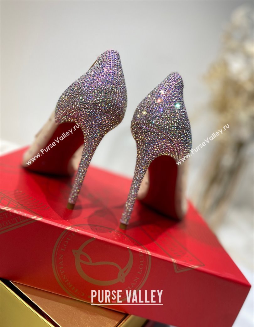 Christian Louboutin Follies Mesh Strass Pumps 10cm Pink 2025 (MD-250220036)