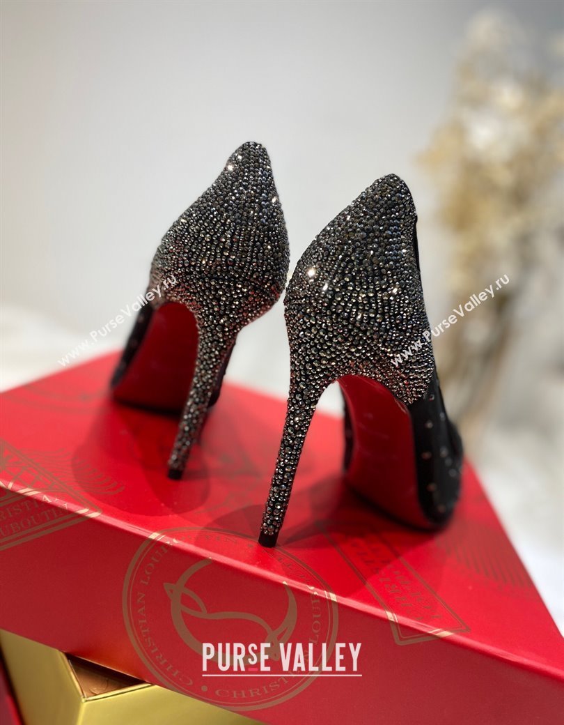 Christian Louboutin Follies Mesh Strass Pumps 10cm Gunmetal 2025 (MD-250220038)
