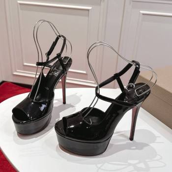 Christian Louboutin Jenlove Alta Platform Sandals 15cm in Patent Leather Black 2025 (MD-251030125)