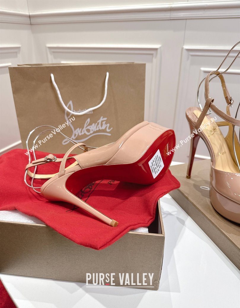 Christian Louboutin Jenlove Alta Platform Sandals 15cm in Patent Leather Nude 2025 (MD-251030126)