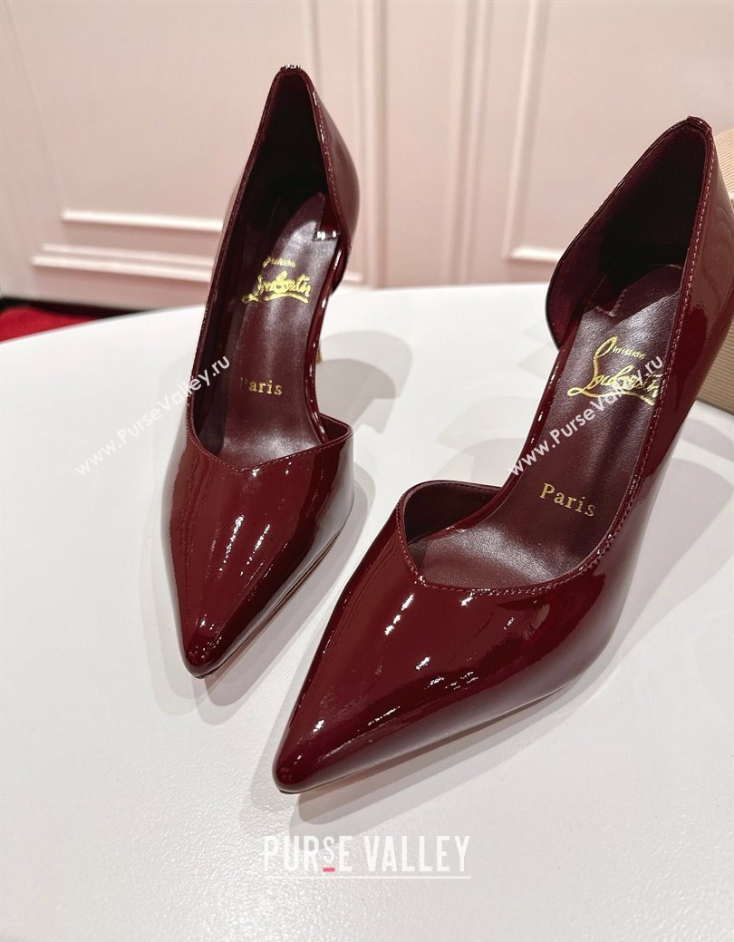 Christian Louboutin Iriza Pumps 8.5cm in Patent Leather Burgundy 2025 (MD-251030120)