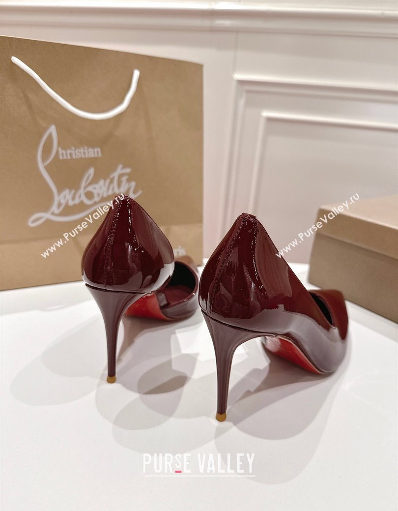 Christian Louboutin Iriza Pumps 8.5cm in Patent Leather Burgundy 2025 (MD-251030120)