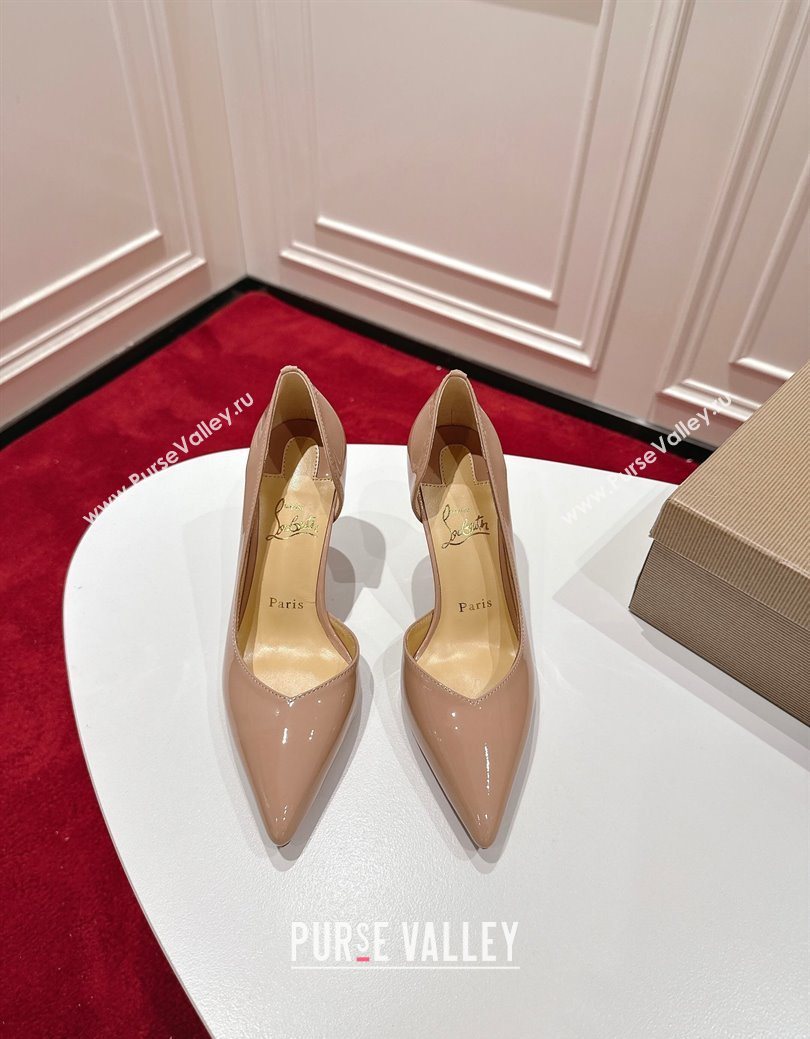 Christian Louboutin Iriza Pumps 8.5cm in Patent Leather Nude Pink 2025 (MD-251030122)