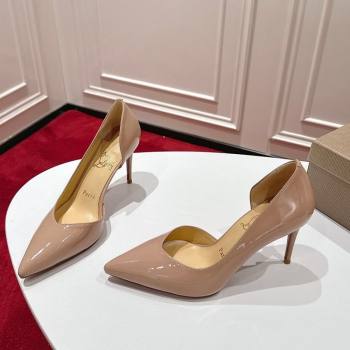 Christian Louboutin Iriza Pumps 8.5cm in Patent Leather Nude Pink 2025 (MD-251030122)