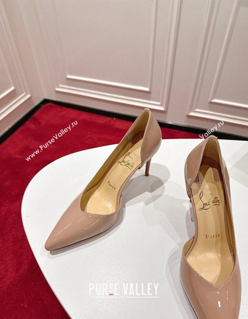 Christian Louboutin Iriza Pumps 8.5cm in Patent Leather Nude Pink 2025 (MD-251030122)