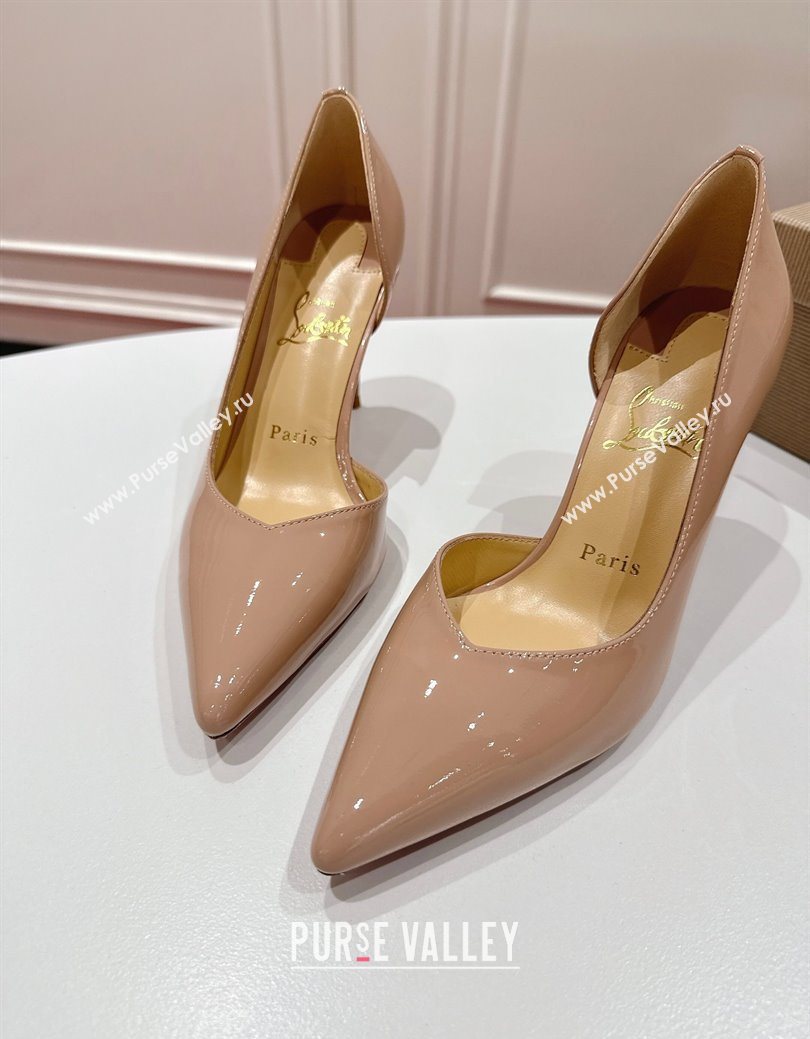 Christian Louboutin Iriza Pumps 8.5cm in Patent Leather Nude Pink 2025 (MD-251030122)