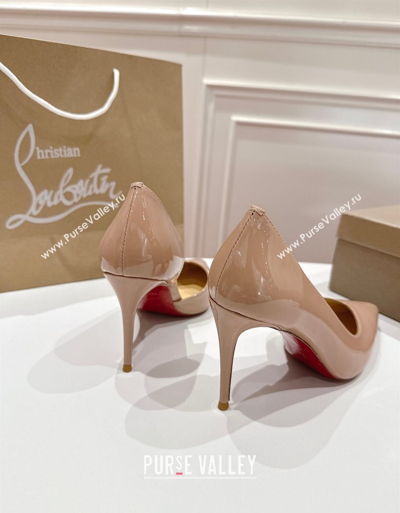 Christian Louboutin Iriza Pumps 8.5cm in Patent Leather Nude Pink 2025 (MD-251030122)