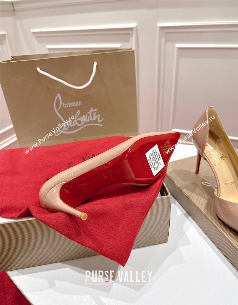 Christian Louboutin Iriza Pumps 8.5cm in Patent Leather Nude Pink 2025 (MD-251030122)