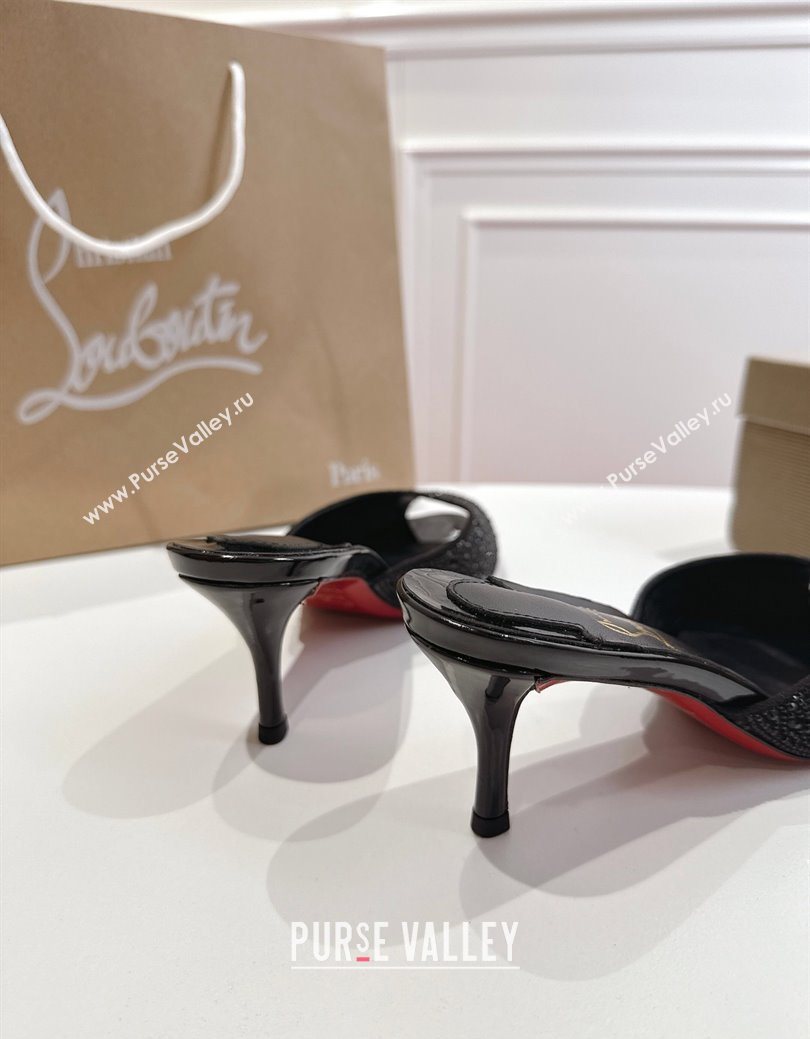 Christian Louboutin Me Dolly Strass Heel Slides Sandal 5.5cm Black 2025 1030 (MD-251030136)