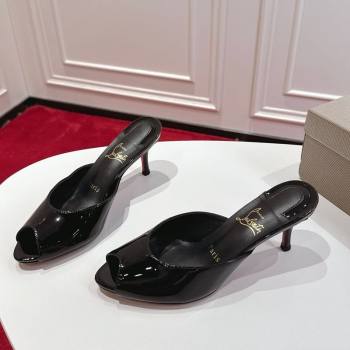 Christian Louboutin Me Dolly Heel Slides Sandal 5.5cm in Patent Leather Black 2025 1030 (MD-251030141)