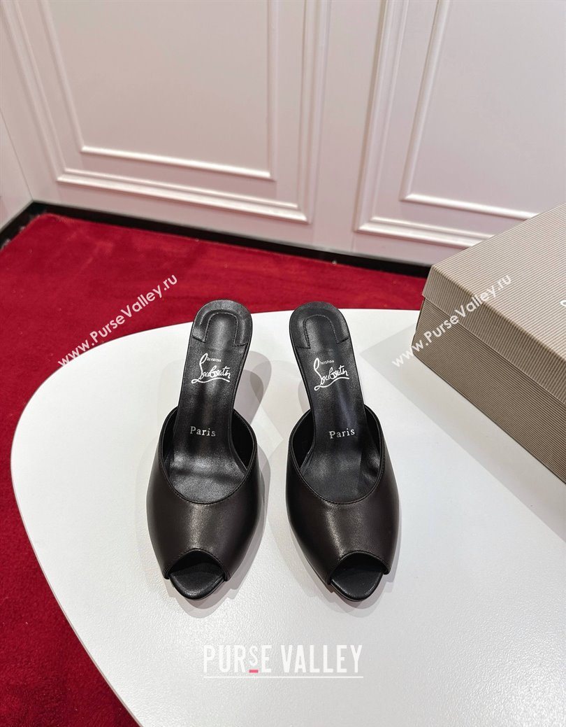 Christian Louboutin Me Dolly Heel Slides Sandal 5.5cm in Calf Leather Black 2025 1030 (MD-251030143)