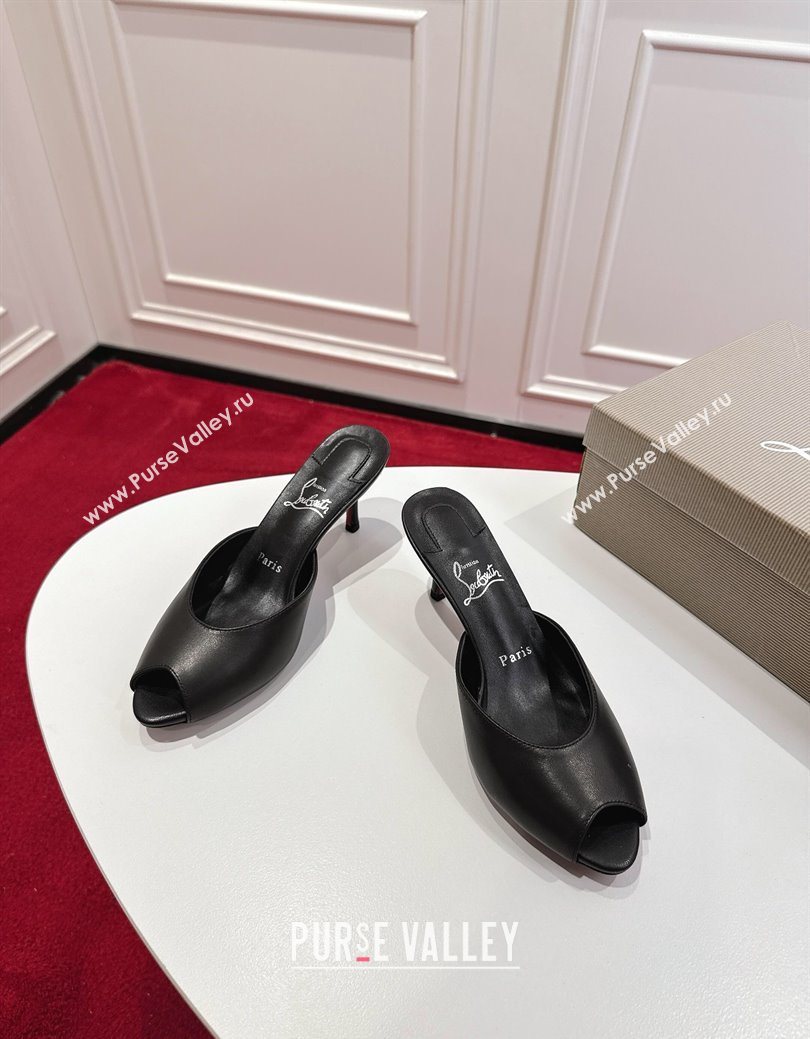Christian Louboutin Me Dolly Heel Slides Sandal 5.5cm in Calf Leather Black 2025 1030 (MD-251030143)