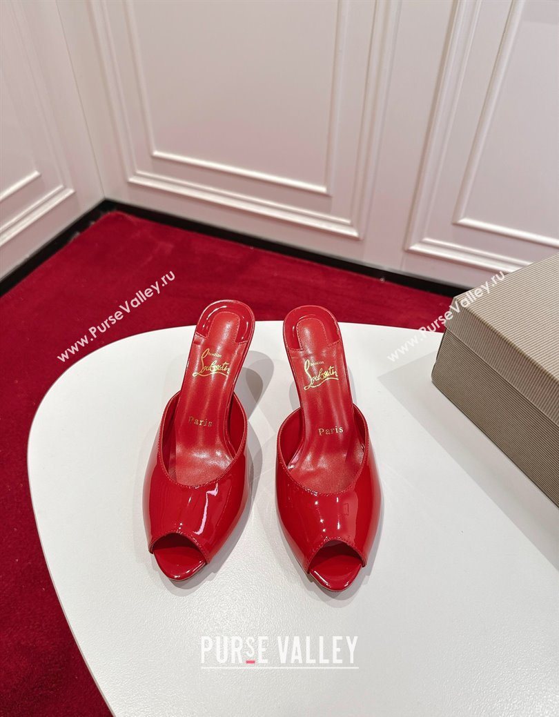 Christian Louboutin Me Dolly Heel Slides Sandal 5.5cm in Patent Leather Red 2025 1030 (MD-251030145)