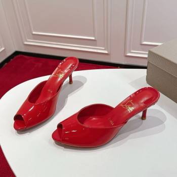 Christian Louboutin Me Dolly Heel Slides Sandal 5.5cm in Patent Leather Red 2025 1030 (MD-251030145)