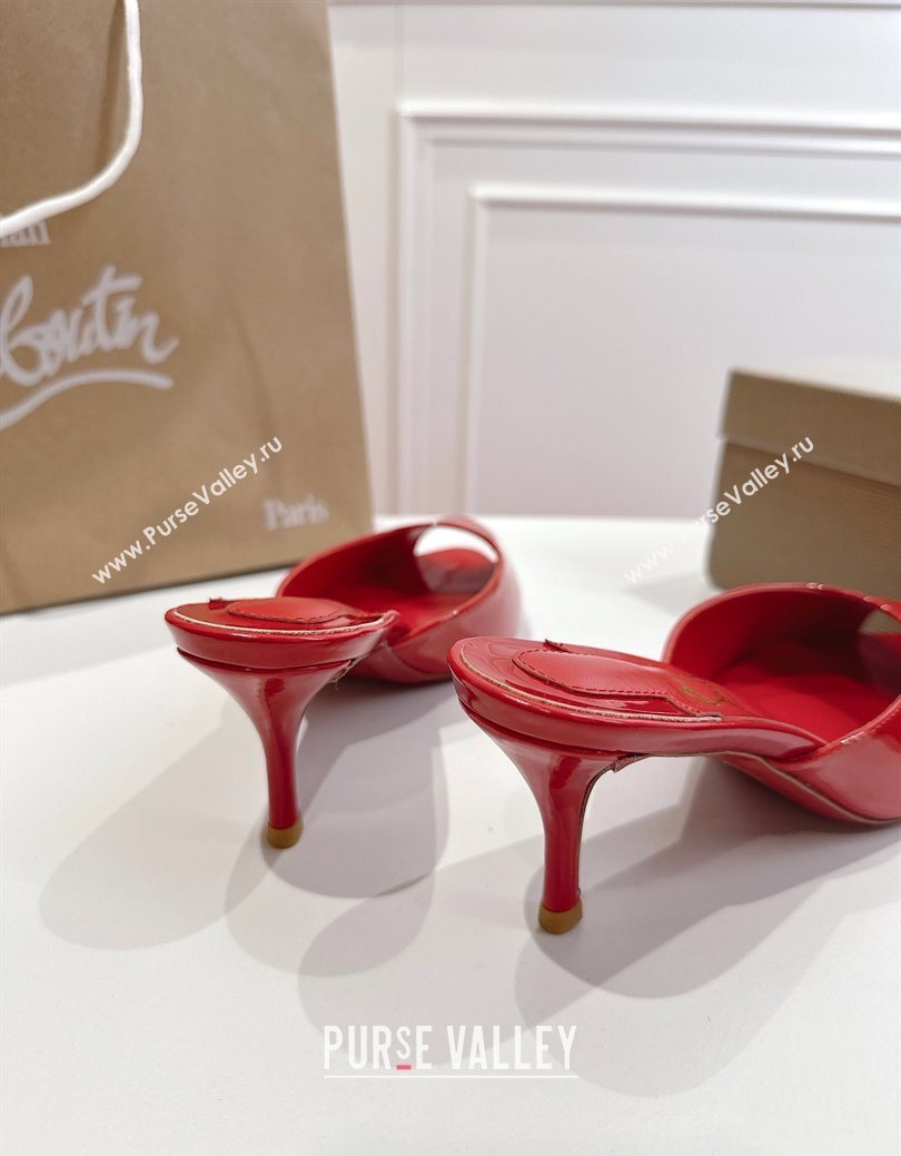 Christian Louboutin Me Dolly Heel Slides Sandal 5.5cm in Patent Leather Red 2025 1030 (MD-251030145)