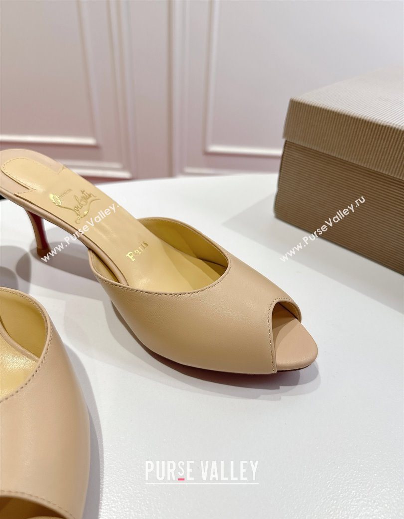 Christian Louboutin Me Dolly Heel Slides Sandal 5.5cm in Calf Leather Beige 2025 1030 (MD-251030146)