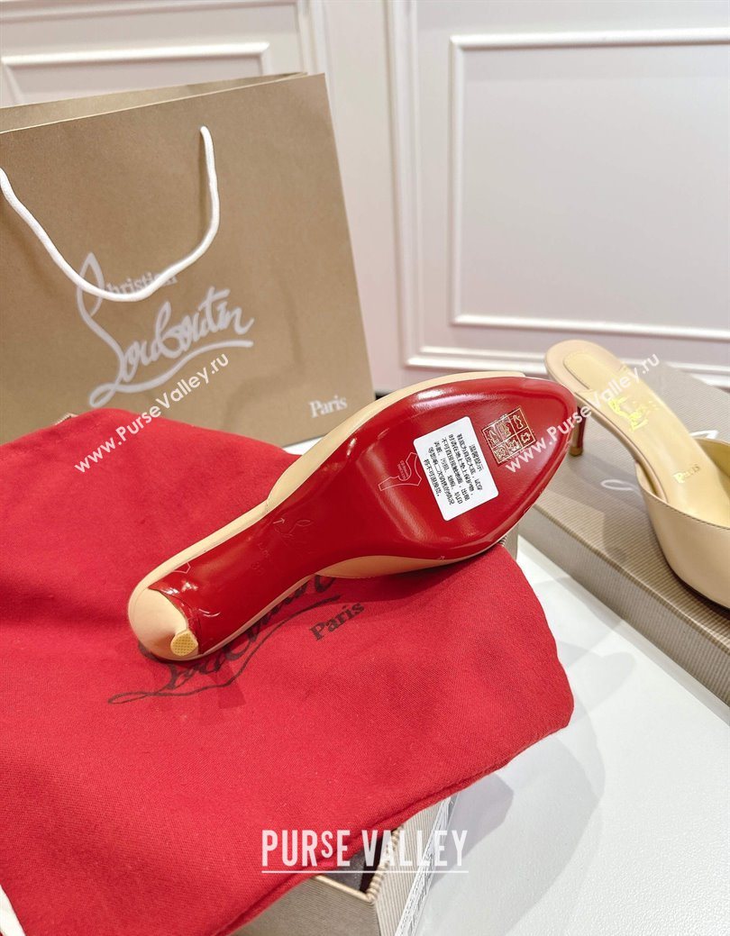 Christian Louboutin Me Dolly Heel Slides Sandal 5.5cm in Calf Leather Beige 2025 1030 (MD-251030146)