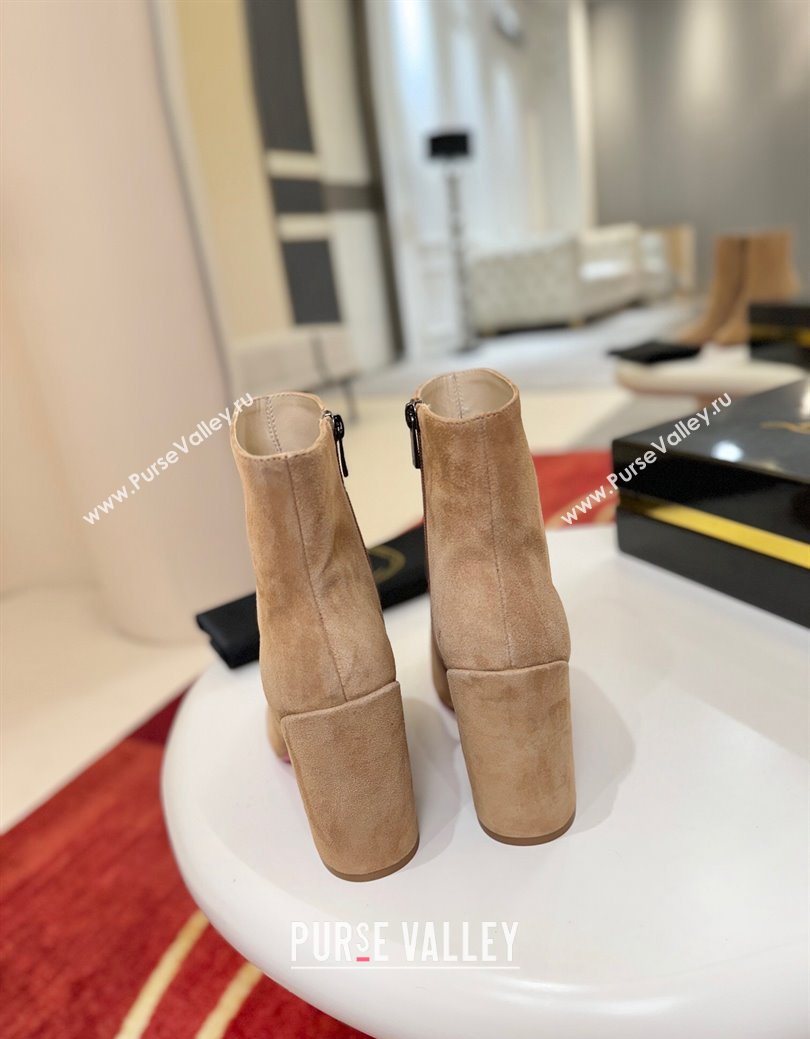 Christian Louboutin Turela Heel Ankle Boots 8.5cm in Suede Beige 2025 (MD-251030151)