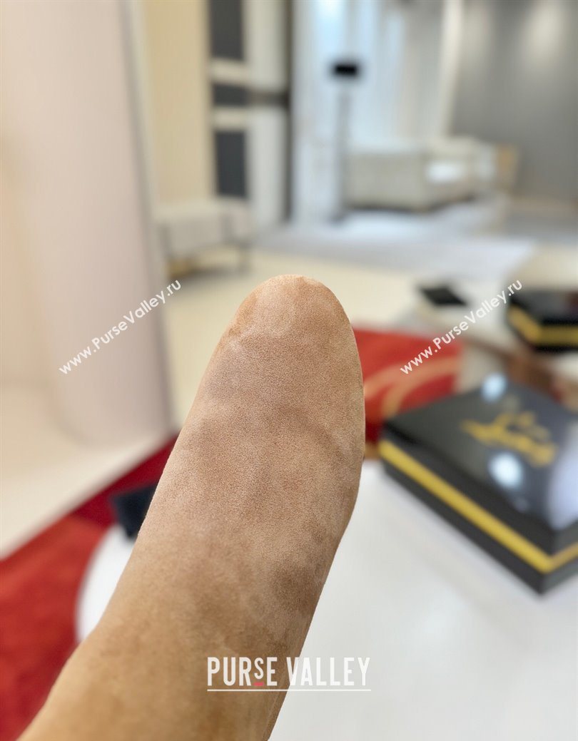 Christian Louboutin Turela Heel Ankle Boots 8.5cm in Suede Beige 2025 (MD-251030151)