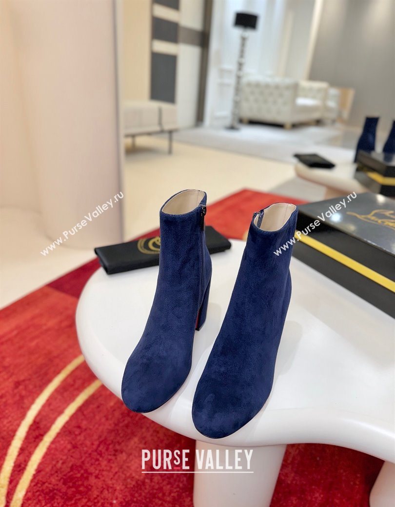 Christian Louboutin Turela Heel Ankle Boots 8.5cm in Suede Blue 2025 (MD-251030152)