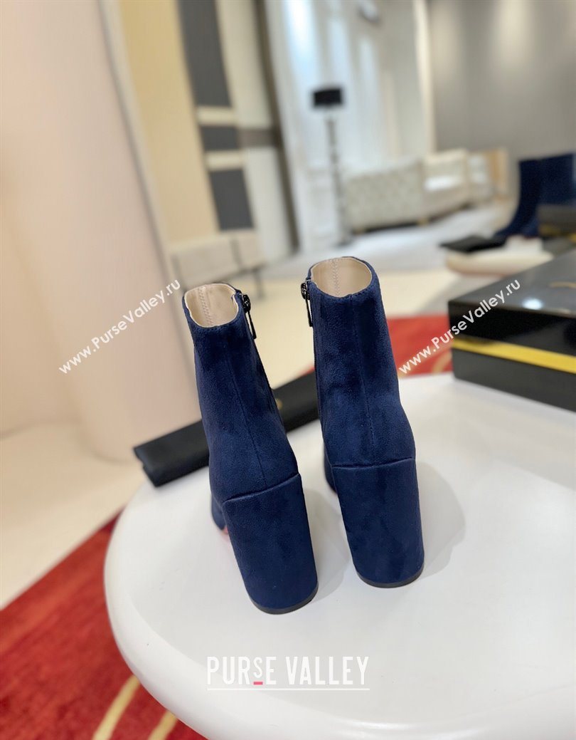 Christian Louboutin Turela Heel Ankle Boots 8.5cm in Suede Blue 2025 (MD-251030152)