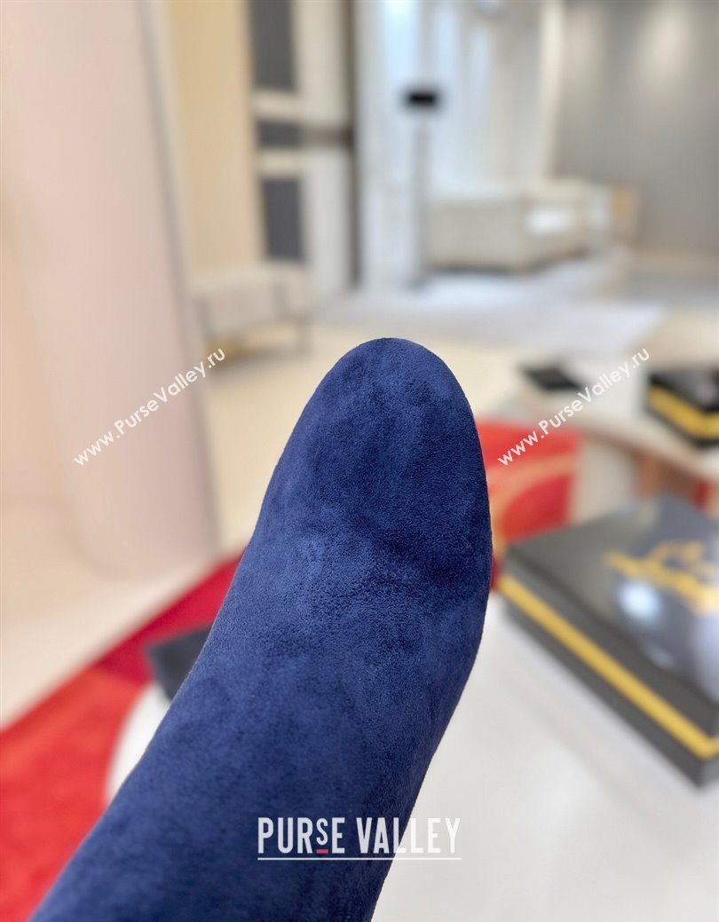 Christian Louboutin Turela Heel Ankle Boots 8.5cm in Suede Blue 2025 (MD-251030152)