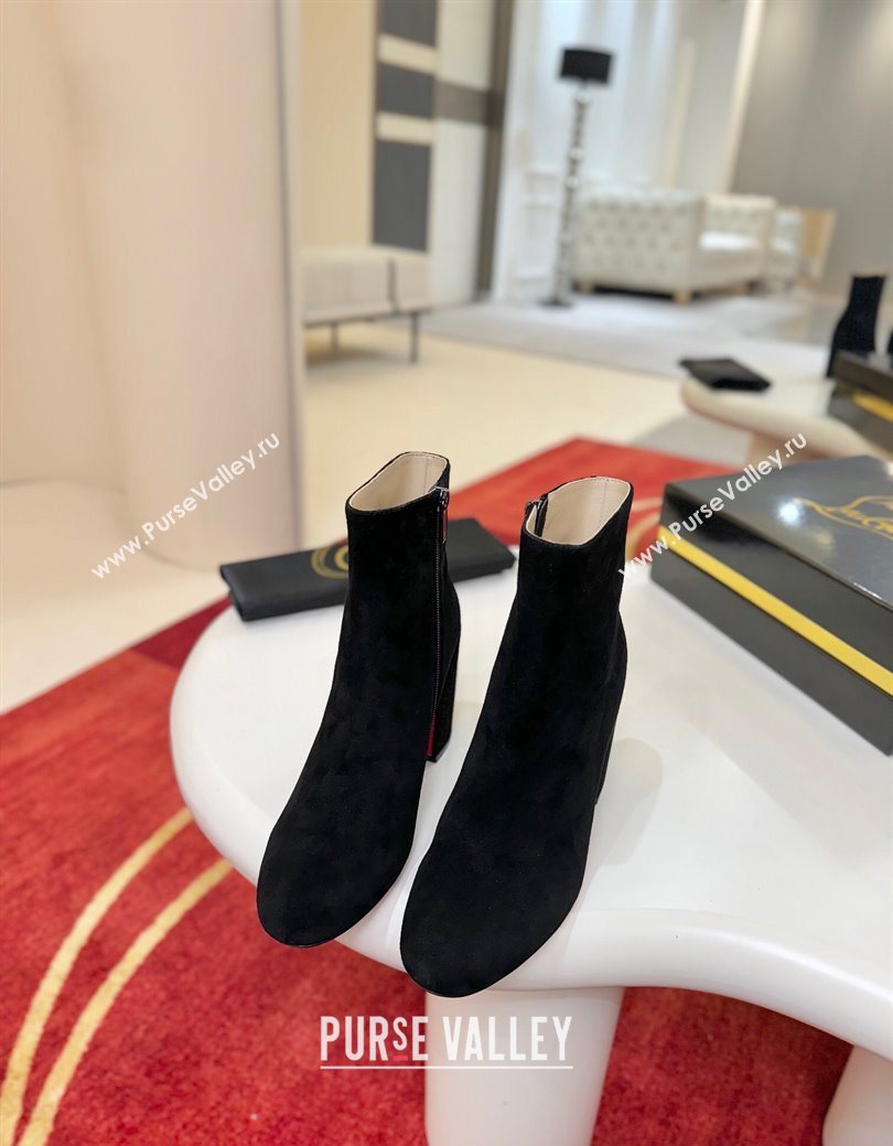 Christian Louboutin Turela Heel Ankle Boots 8.5cm in Suede Black 2025 (MD-251030153)
