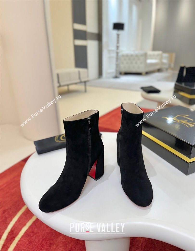 Christian Louboutin Turela Heel Ankle Boots 8.5cm in Suede Black 2025 (MD-251030153)