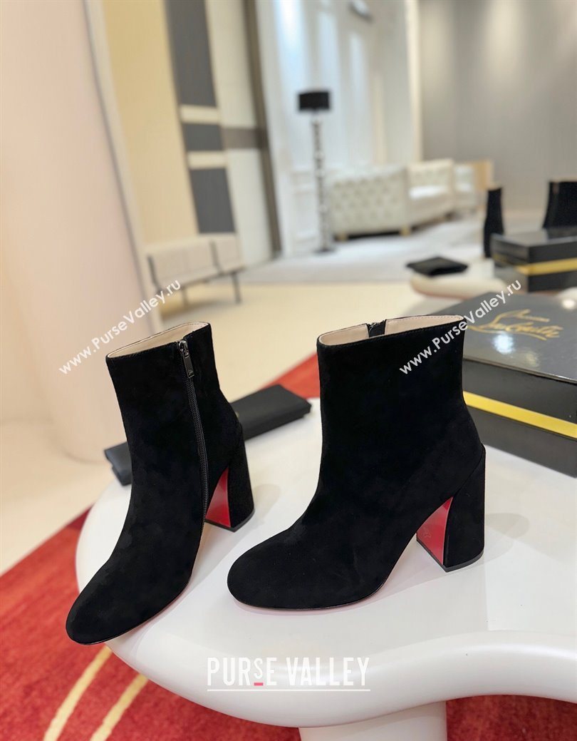 Christian Louboutin Turela Heel Ankle Boots 8.5cm in Suede Black 2025 (MD-251030153)