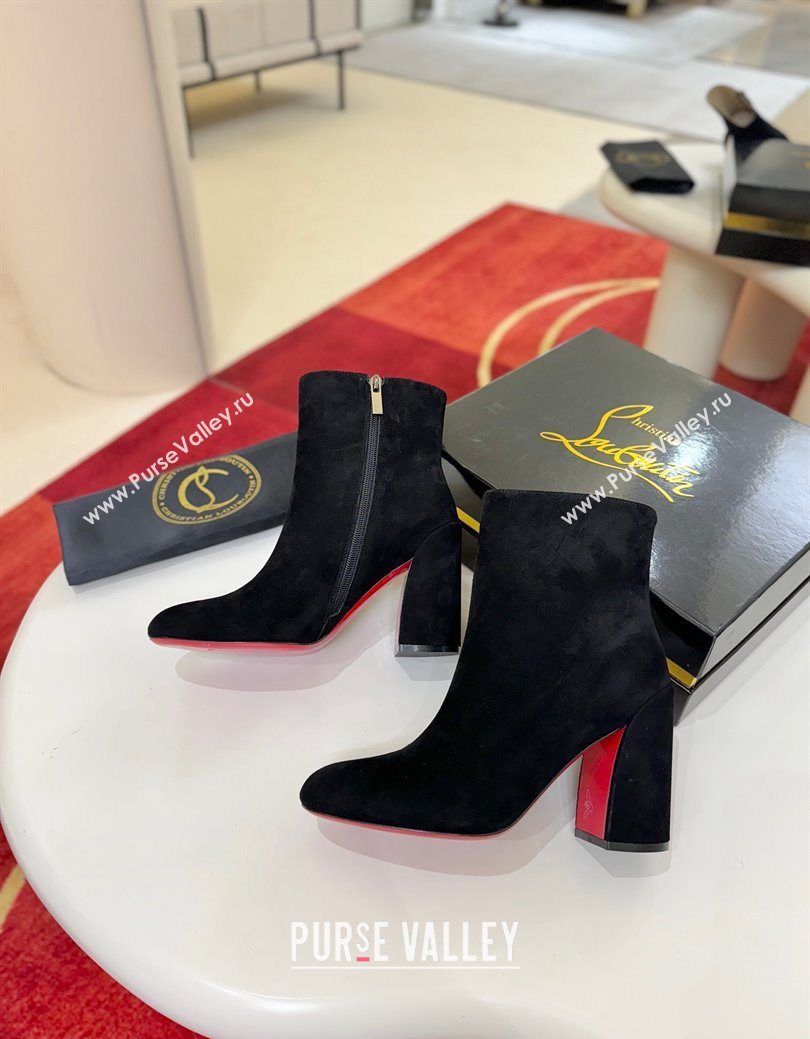 Christian Louboutin Turela Heel Ankle Boots 8.5cm in Suede Black 2025 (MD-251030153)